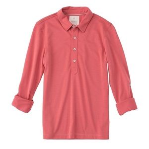 Linksoul | Women’s Roll Up Long Sleeve Polo Luxury Cotton Shirt Size XL